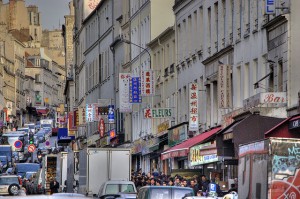 Rue de Belleville, ανηφορική οδός, γεμάτη κινέζικα εστιατόρια